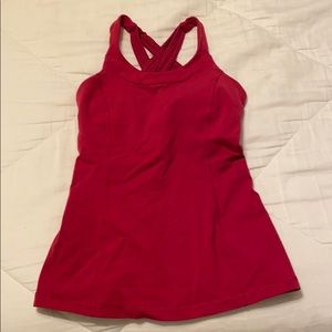 Red Lululemon Criss Cross Back Tank